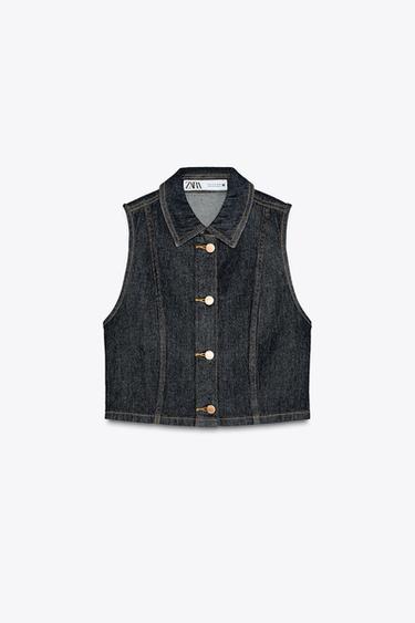 Z1975 SHORT DENIM WAISTCOAT - Blue by Zara - Image 0