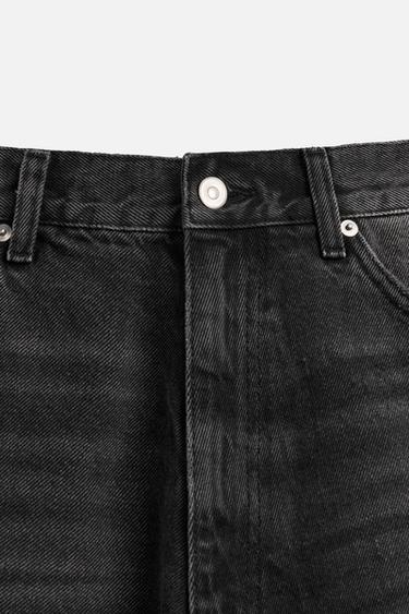 BAGGY FIT DENIM BERMUDA SHORTS - Black by Zara - Image 8