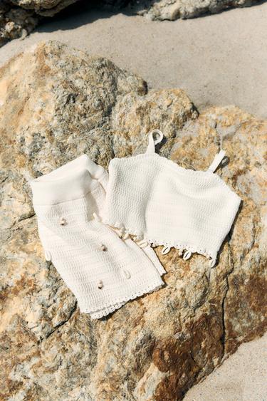SHELL KNIT TOP AND SKIRT SET - Ecru by Zara - Image 4