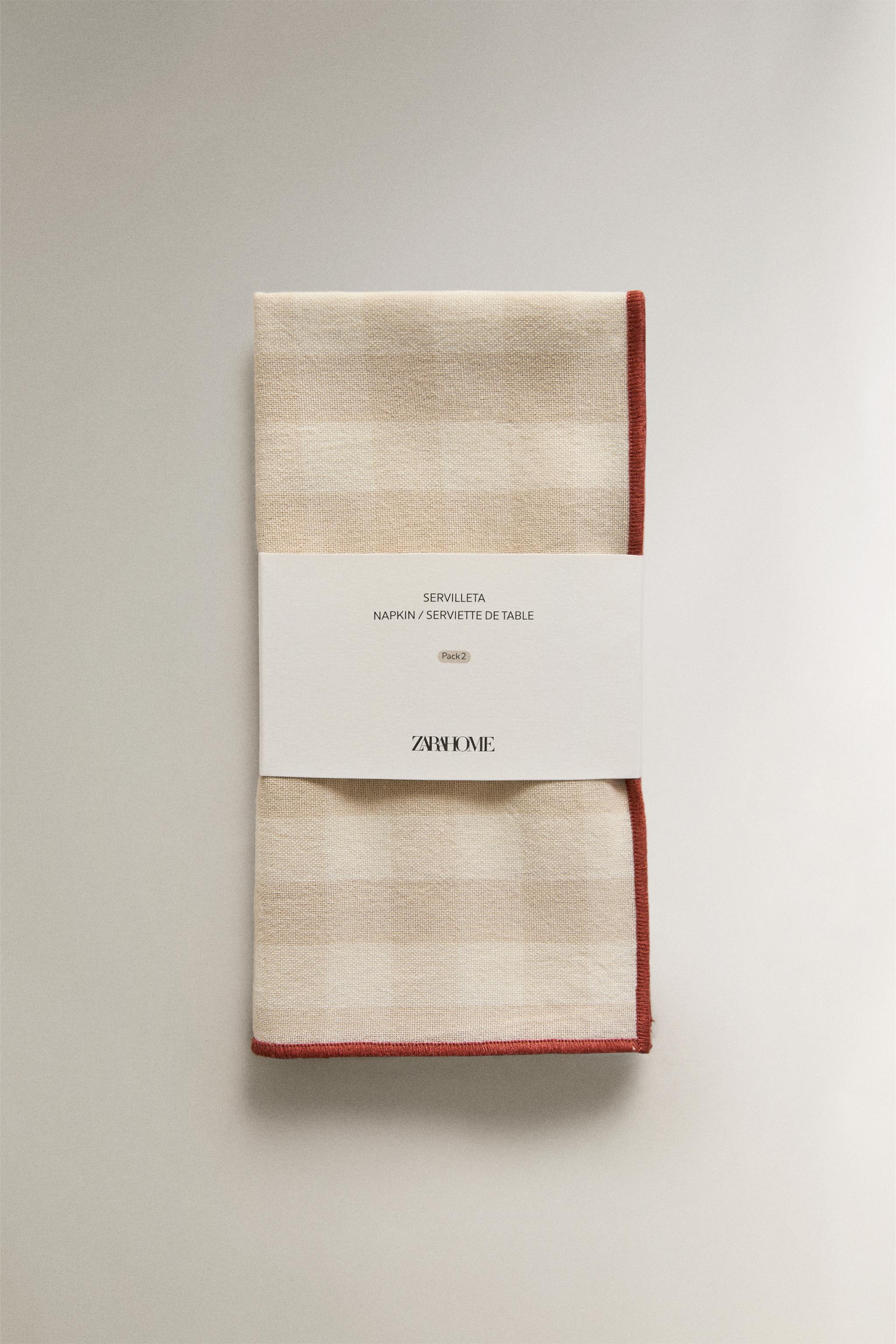 PACK OF CHECK TOPSTITCH NAPKINS (PACK OF 2)