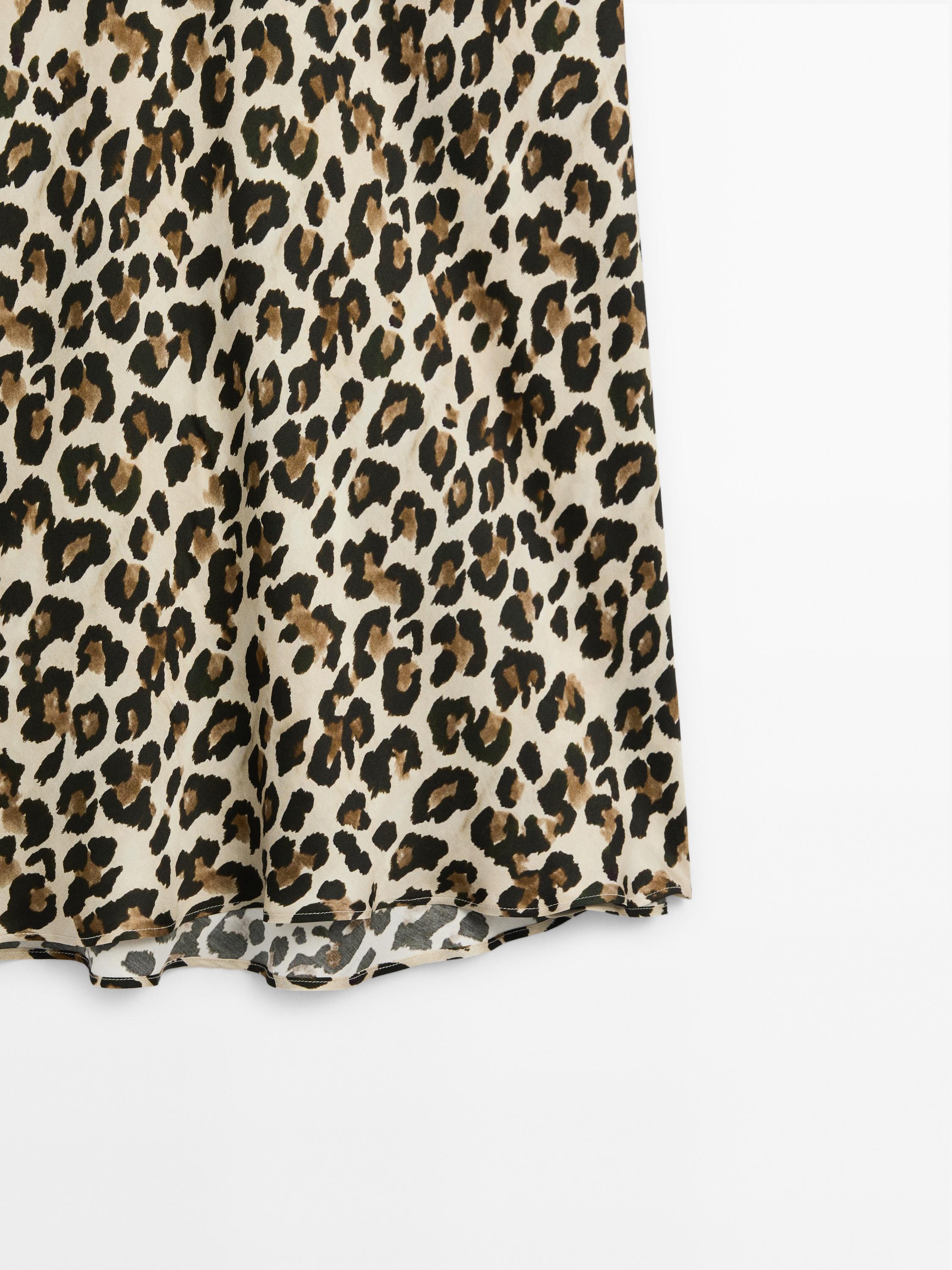 Long animal print skirt