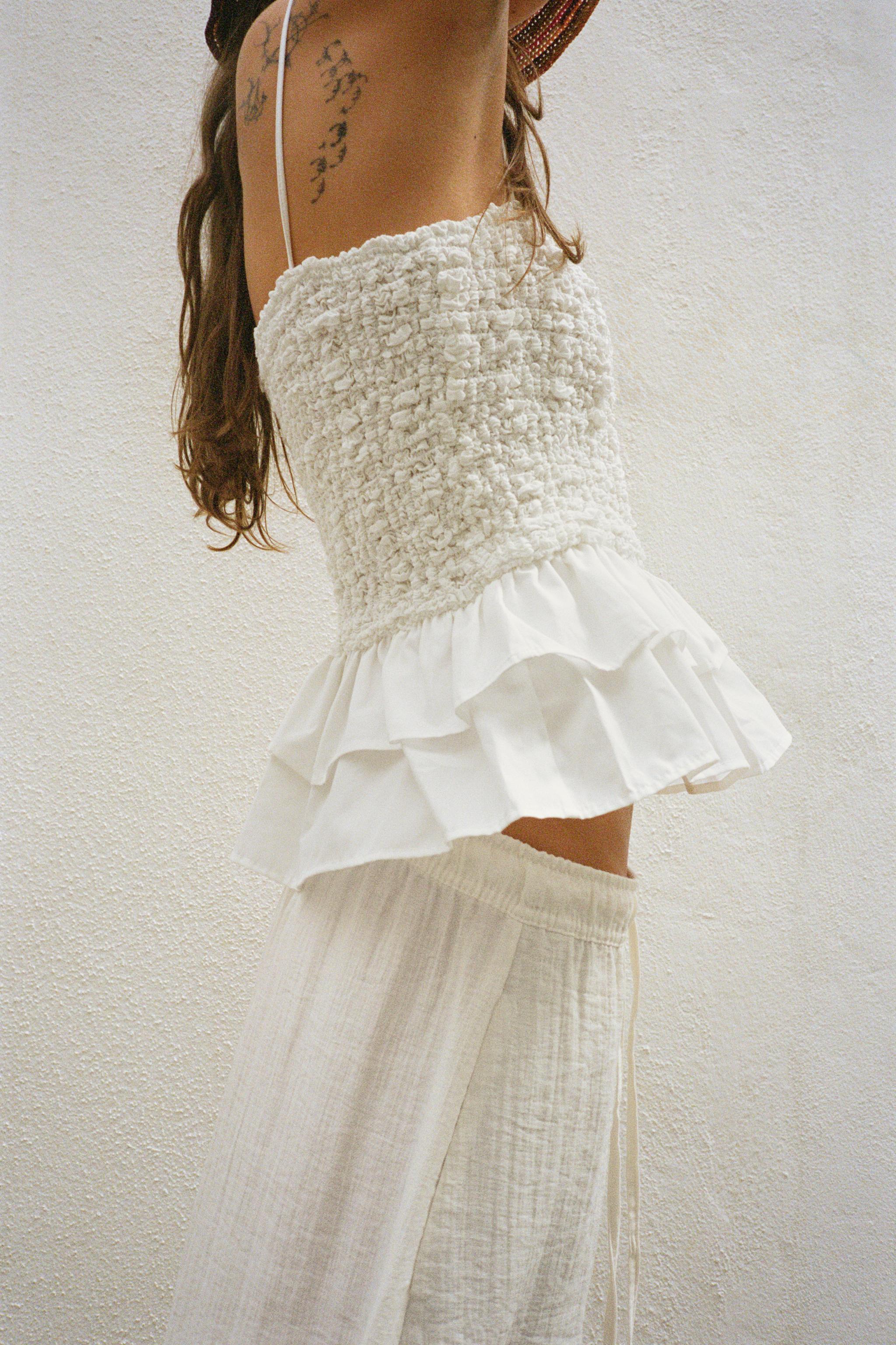 BÜZGÜLÜ PEPLUM TOP - Görsel 4
