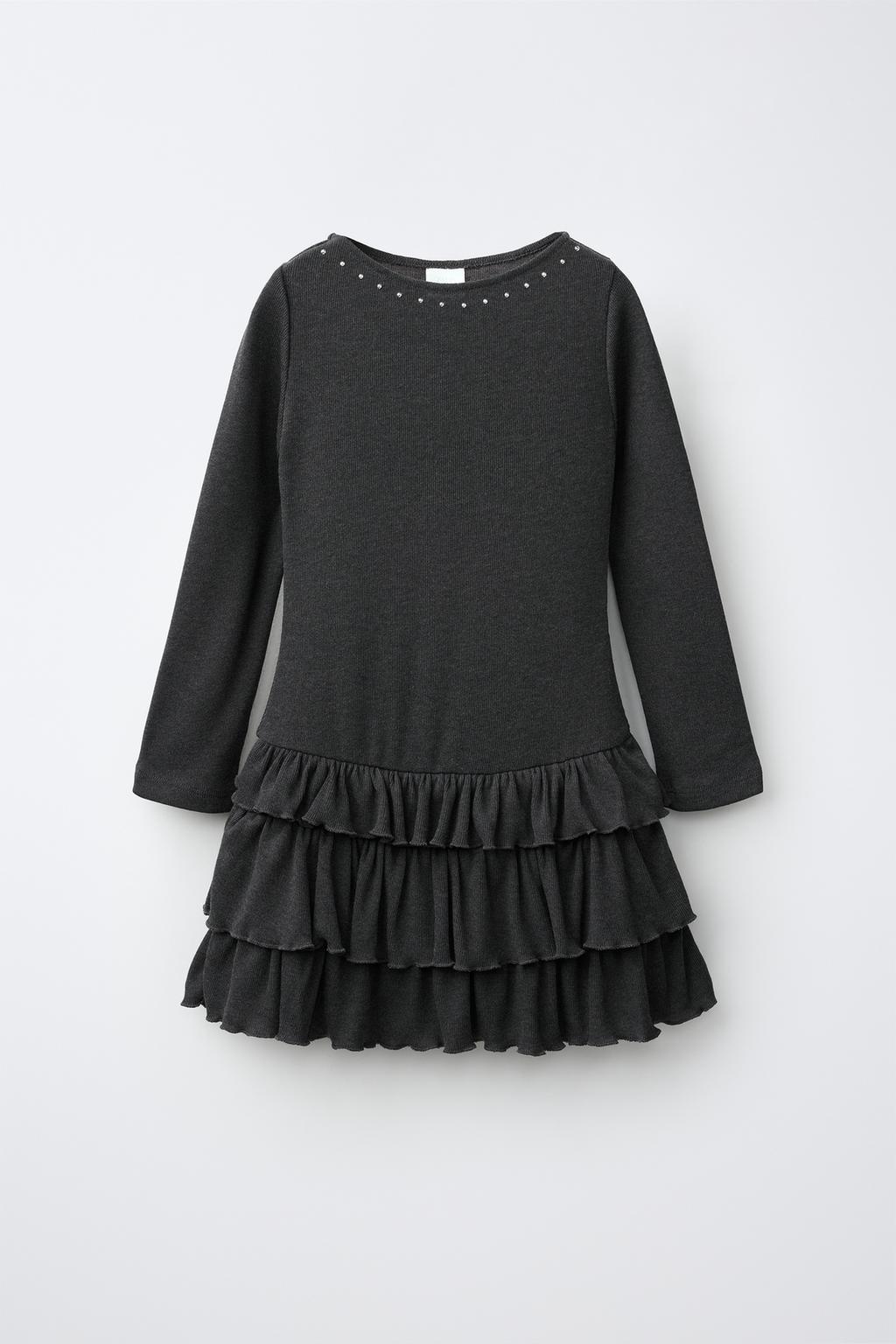 DRESS WITH RUFFLES AND STUDS