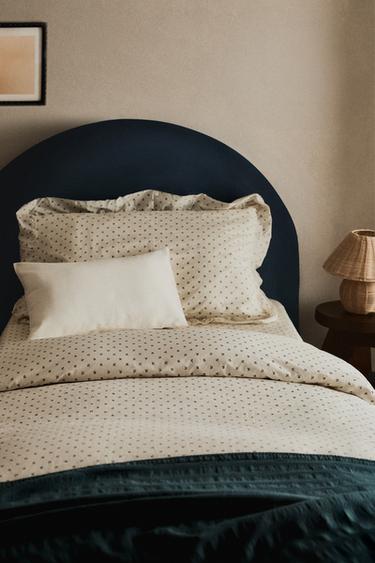 CHILDREN'S RUFFLED FLORAL PRINT DUVET COVER - Ecru by Zara