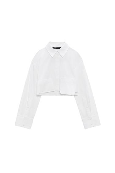 CROPPED SHIRT WITH POCKET