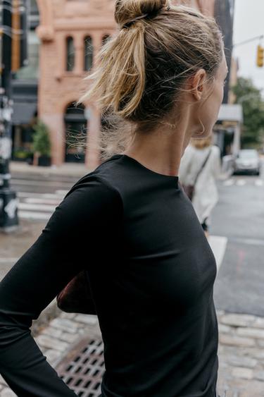 BASIC COTTON T-SHIRT - Black de Zara - Image 3