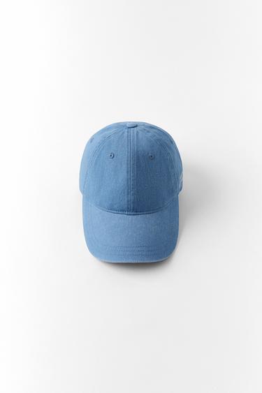 GORRA SARGA TEXTO BORDADO - Azul de Zara