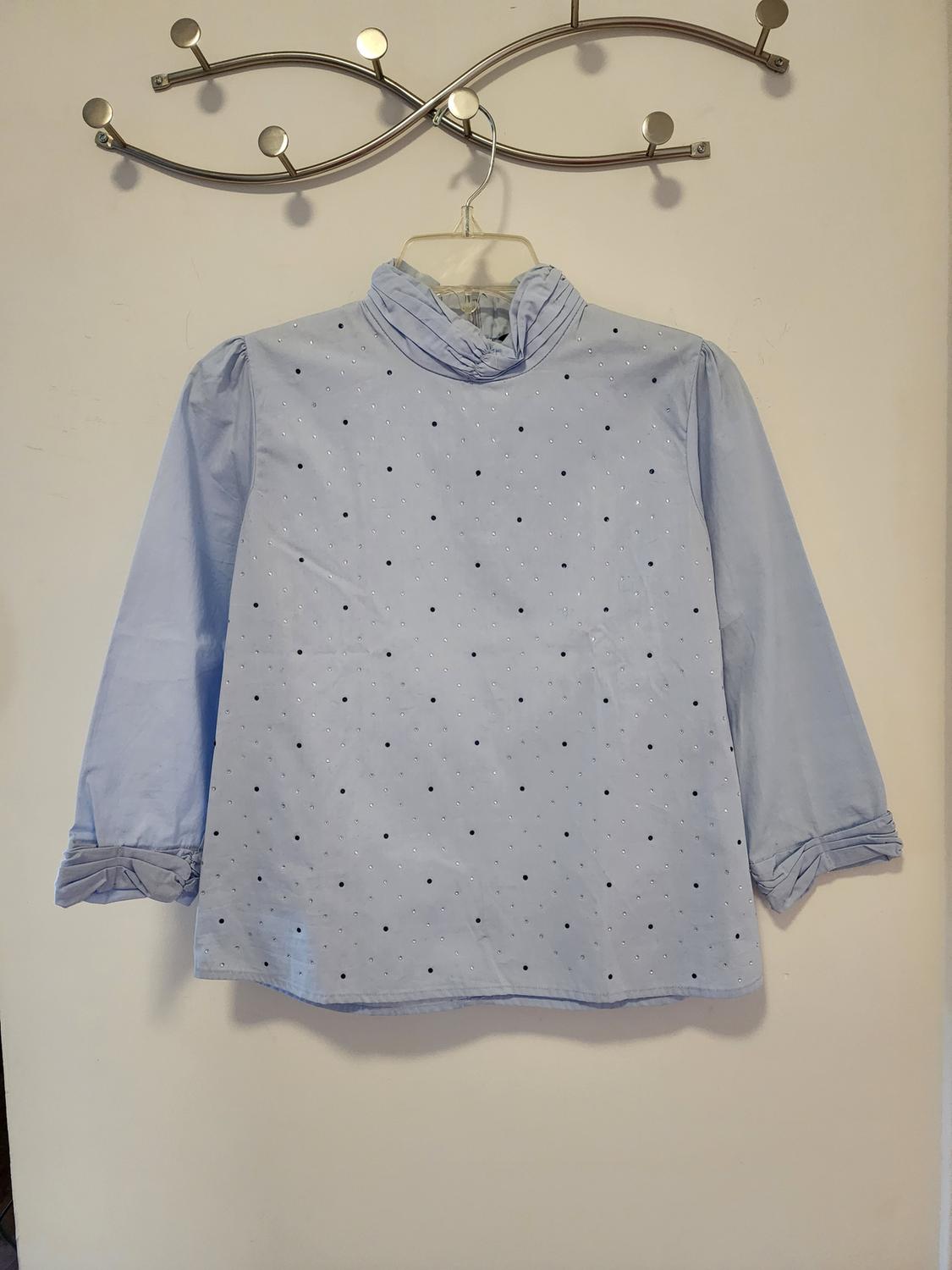 BEJEWELED BLOUSE WITH GATHERED DETAILS - Image 2
