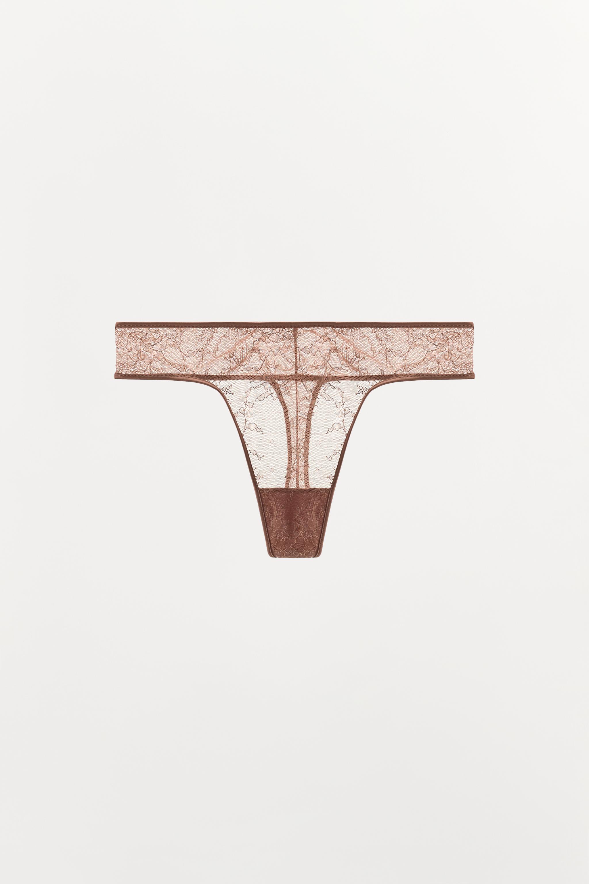 LACE THONG — Pale pink