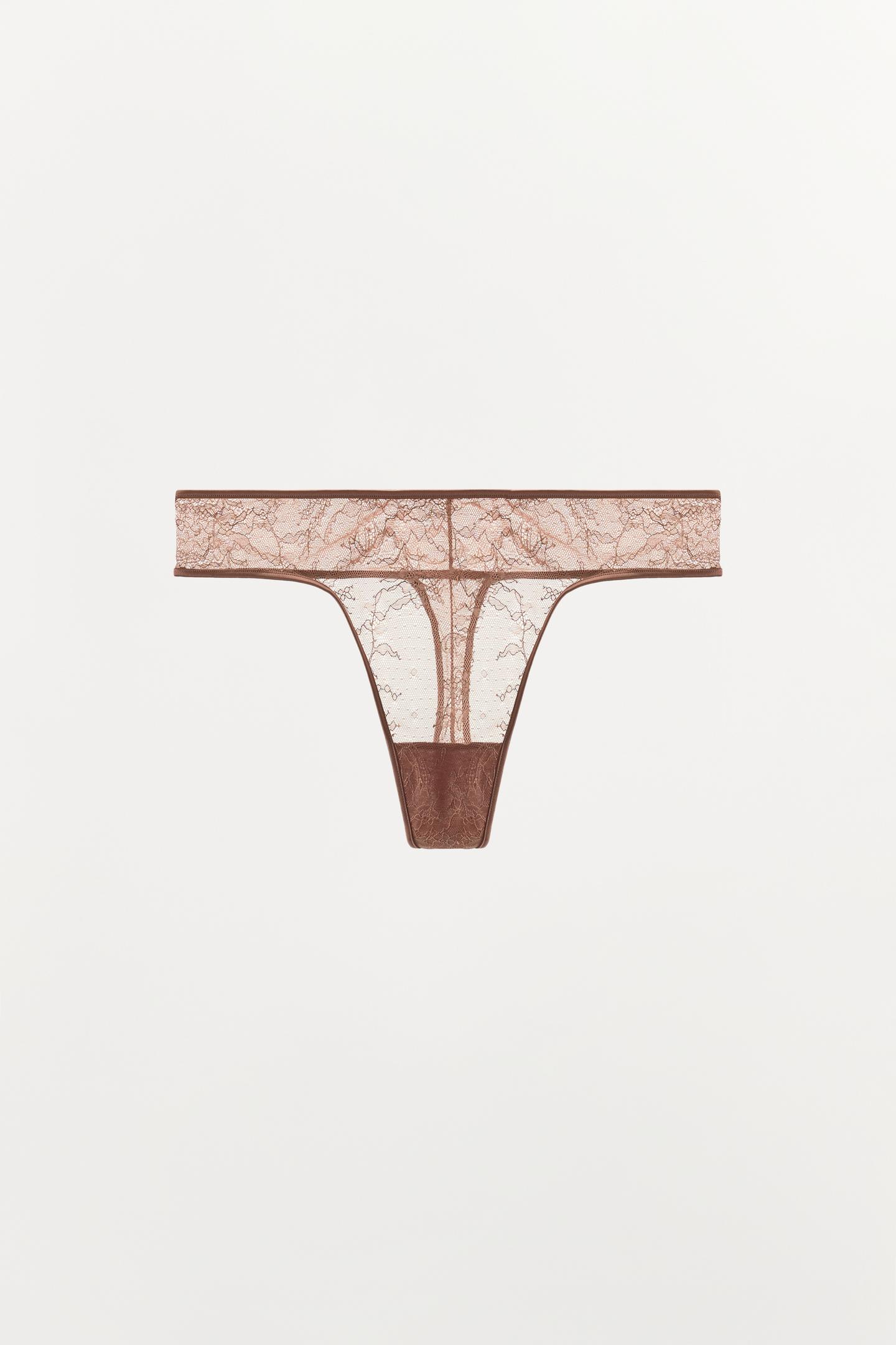 Трусы-стринги, кружево — Zara, цвет: Бледный розовый — фото 5