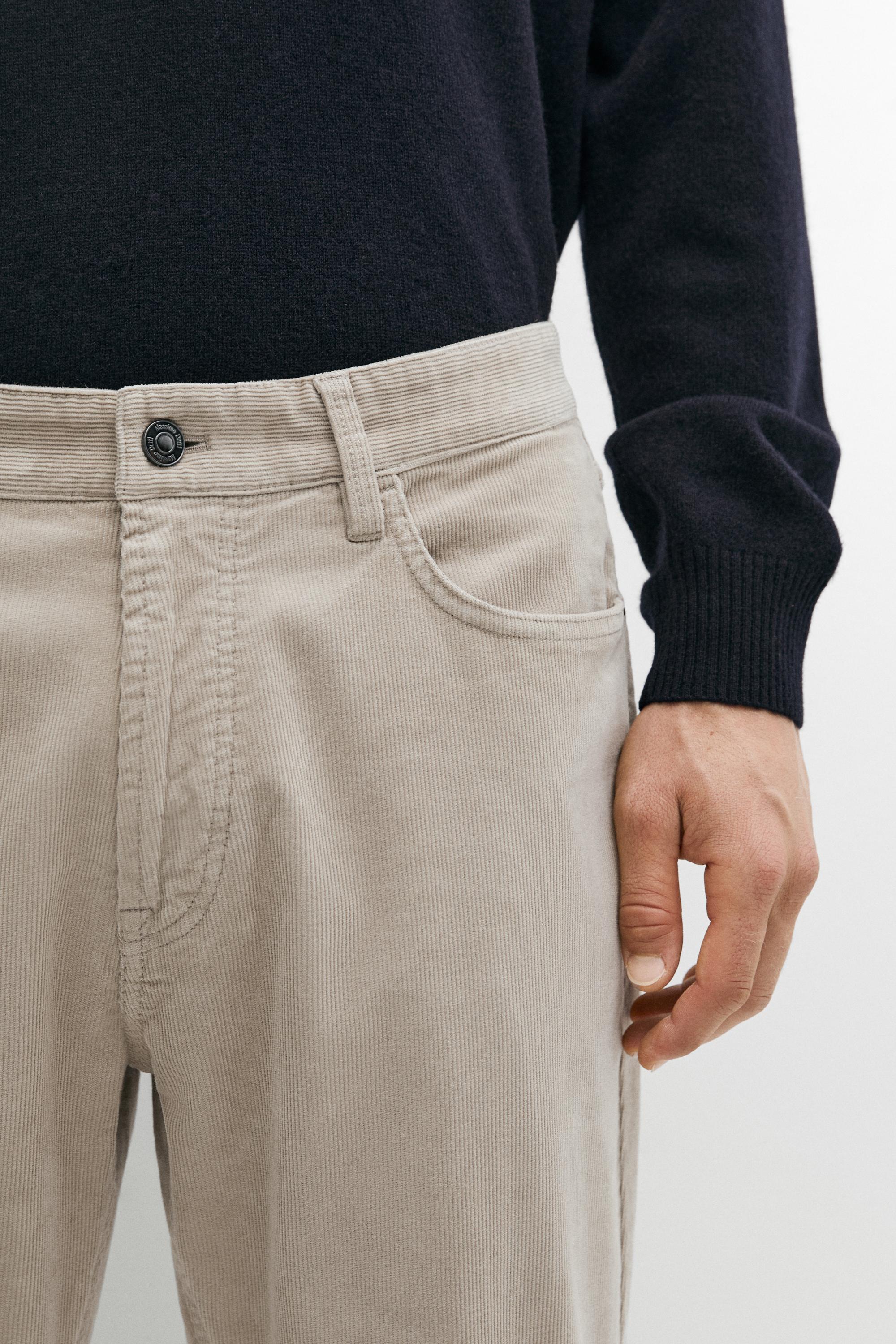 Corduroy tapered fit pants