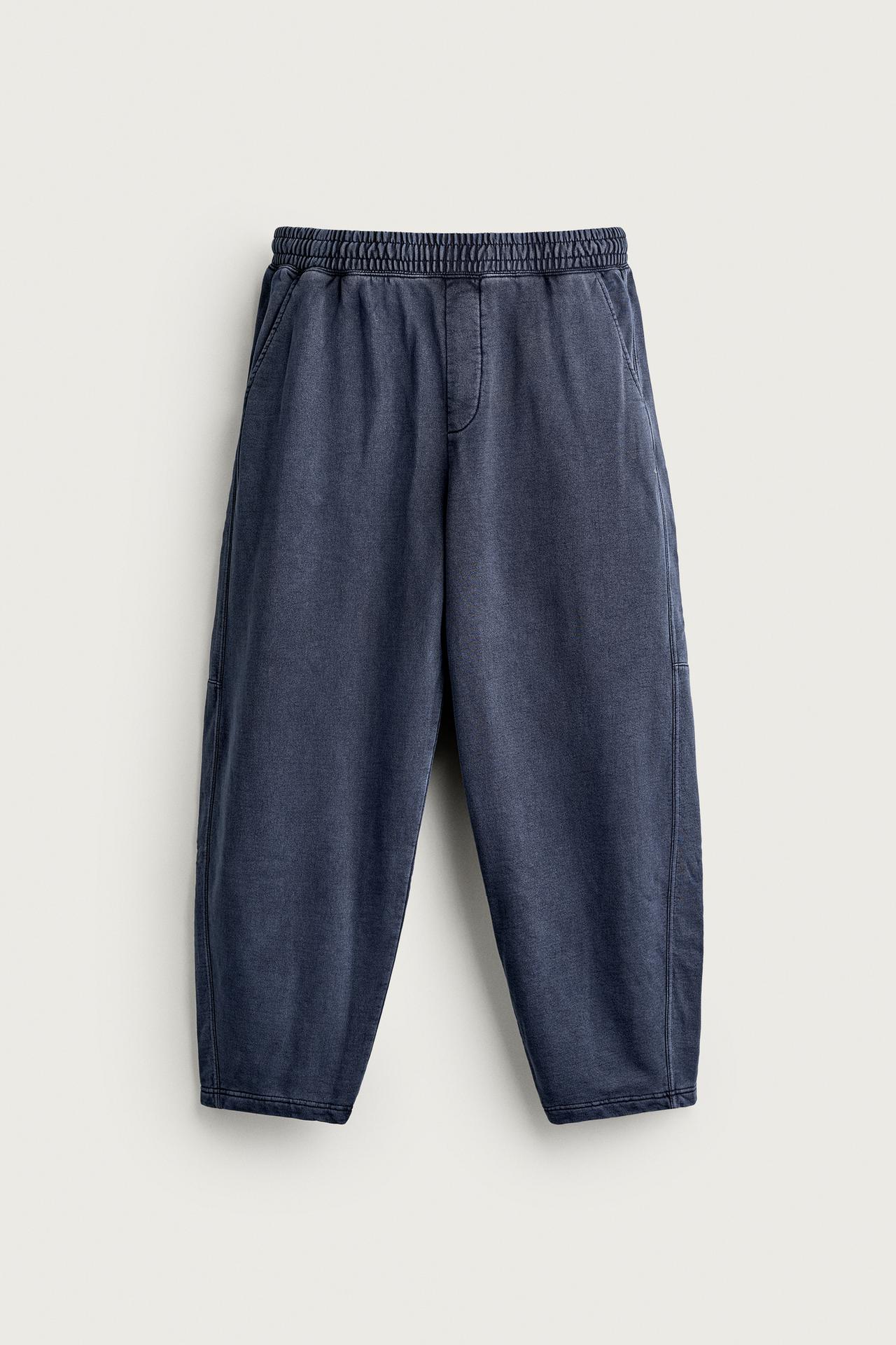 BASIC BALLOON-FIT JOGGERS — Light blue