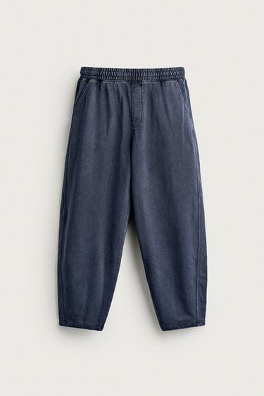 BASIC BALLOON-FIT JOGGERS — Light blue 1