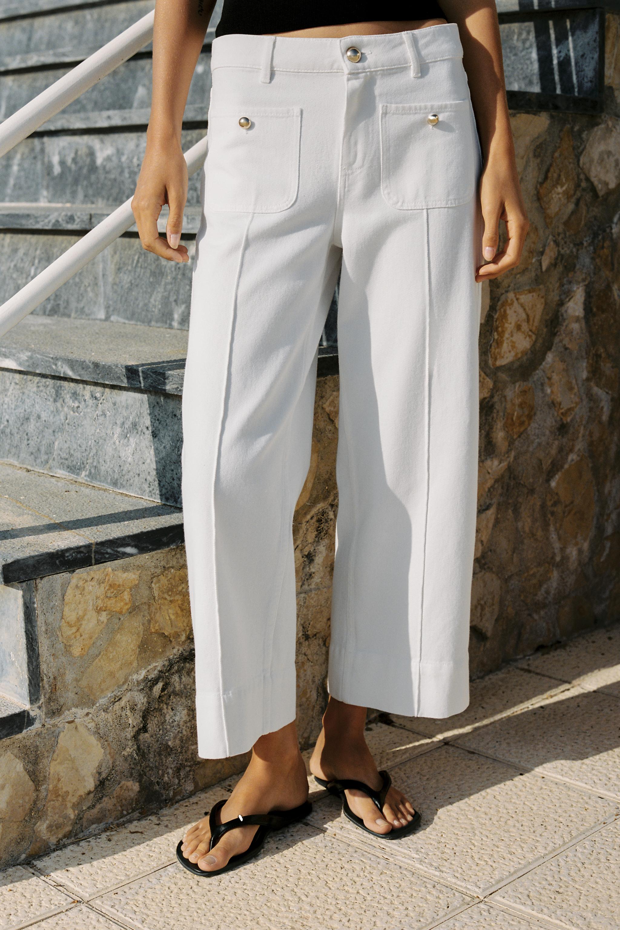 Z1975 High-Rise Culotte Jeans — White