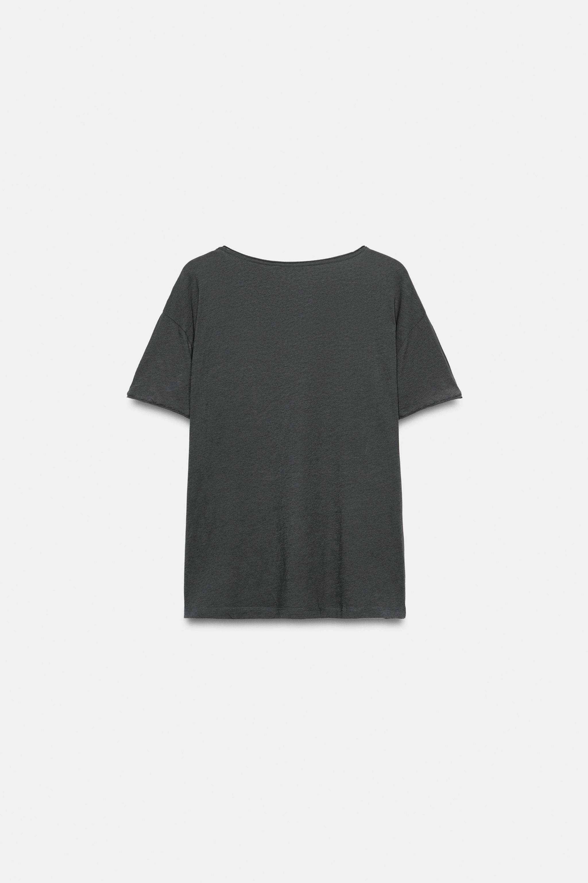 Женские футболки Zara COTTON POCKET T-SHIRT — фото 5