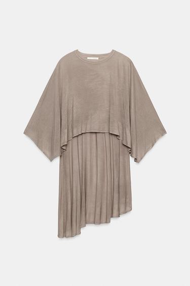 ASYMMETRIC CAPE TOP - Sand by Zara