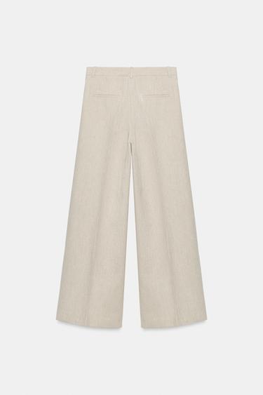 ZW COLLECTION STRIPED TROUSERS - Sand / Marl by Zara - Image 6