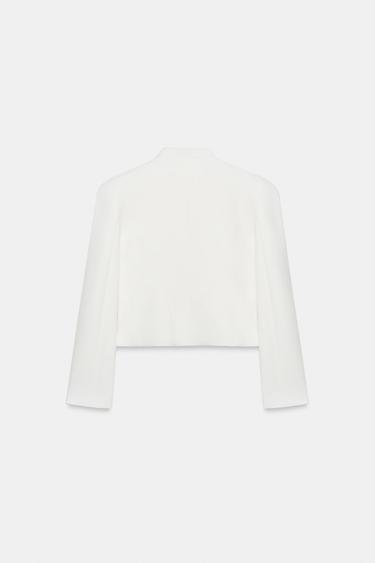 VESTE AJUSTÉE ÉPAULETTES BOUTONS - Écru de Zara - Image 6