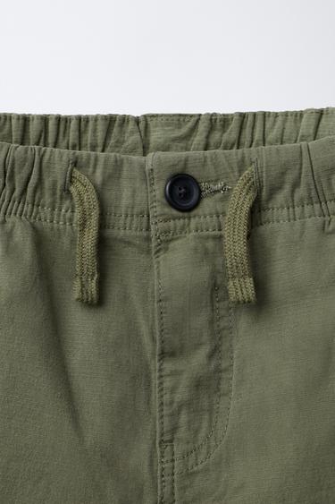 ELASTIC TEXTURED TROUSERS - Khaki by Zara - Image 2