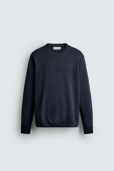 JERSEY ESTRUCTURA ALGODÓN - Marino de Zara