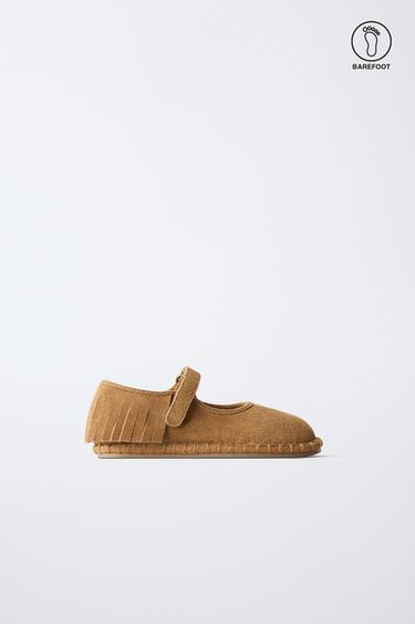 Zara NAHAST NARMASTEGA BAREFOOT-BALERIINAD - Brown