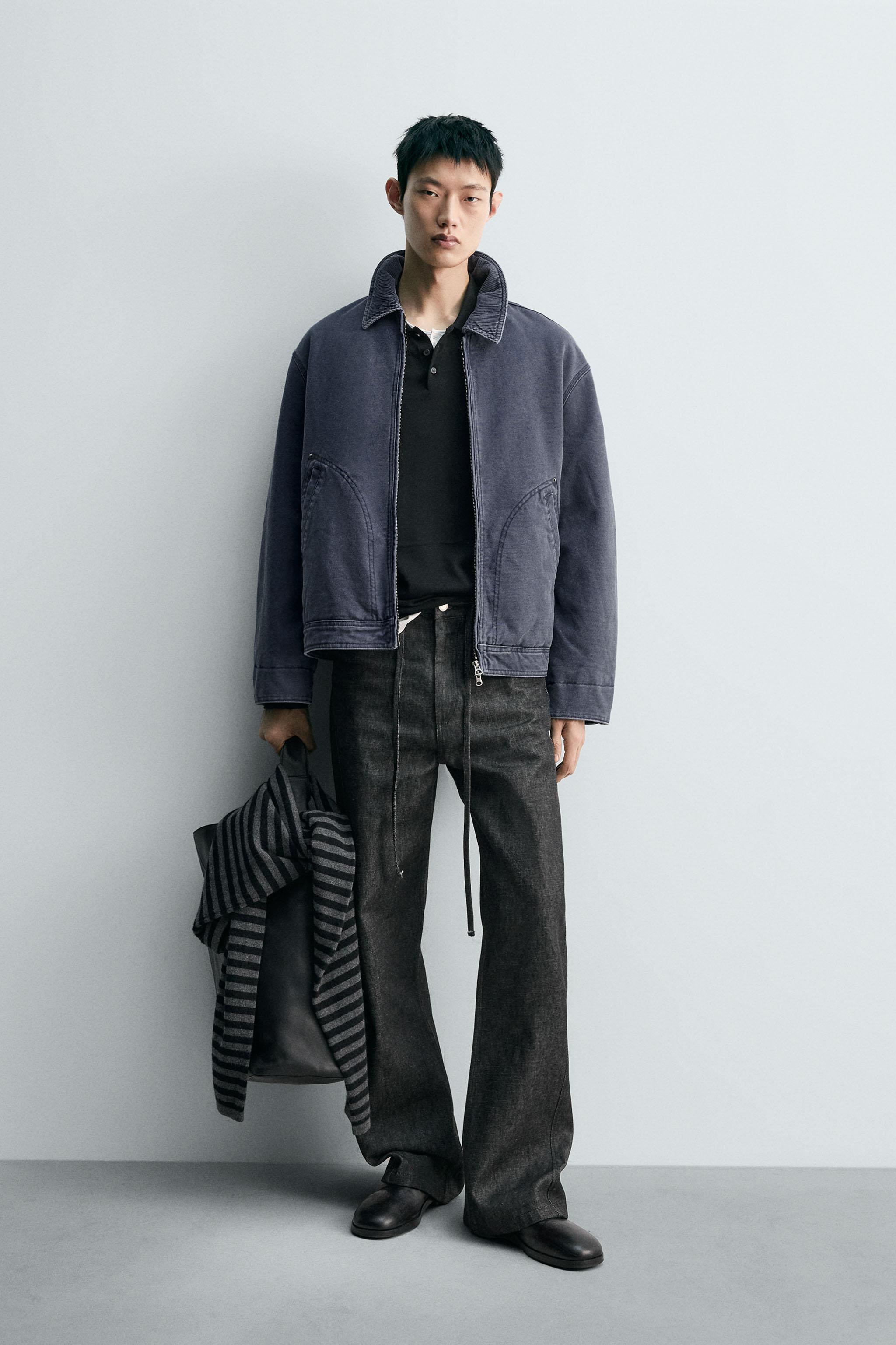 コンビカラーパフジャケット - ブルー | ZARA Japan / 日本