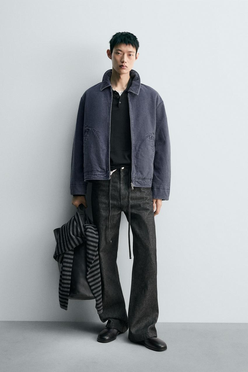 コンビカラーパフジャケット - ブルー | ZARA Japan / 日本