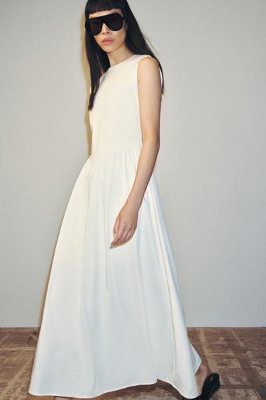 CONTRAST MIDI DRESS - Ecru by Zara - Image 5