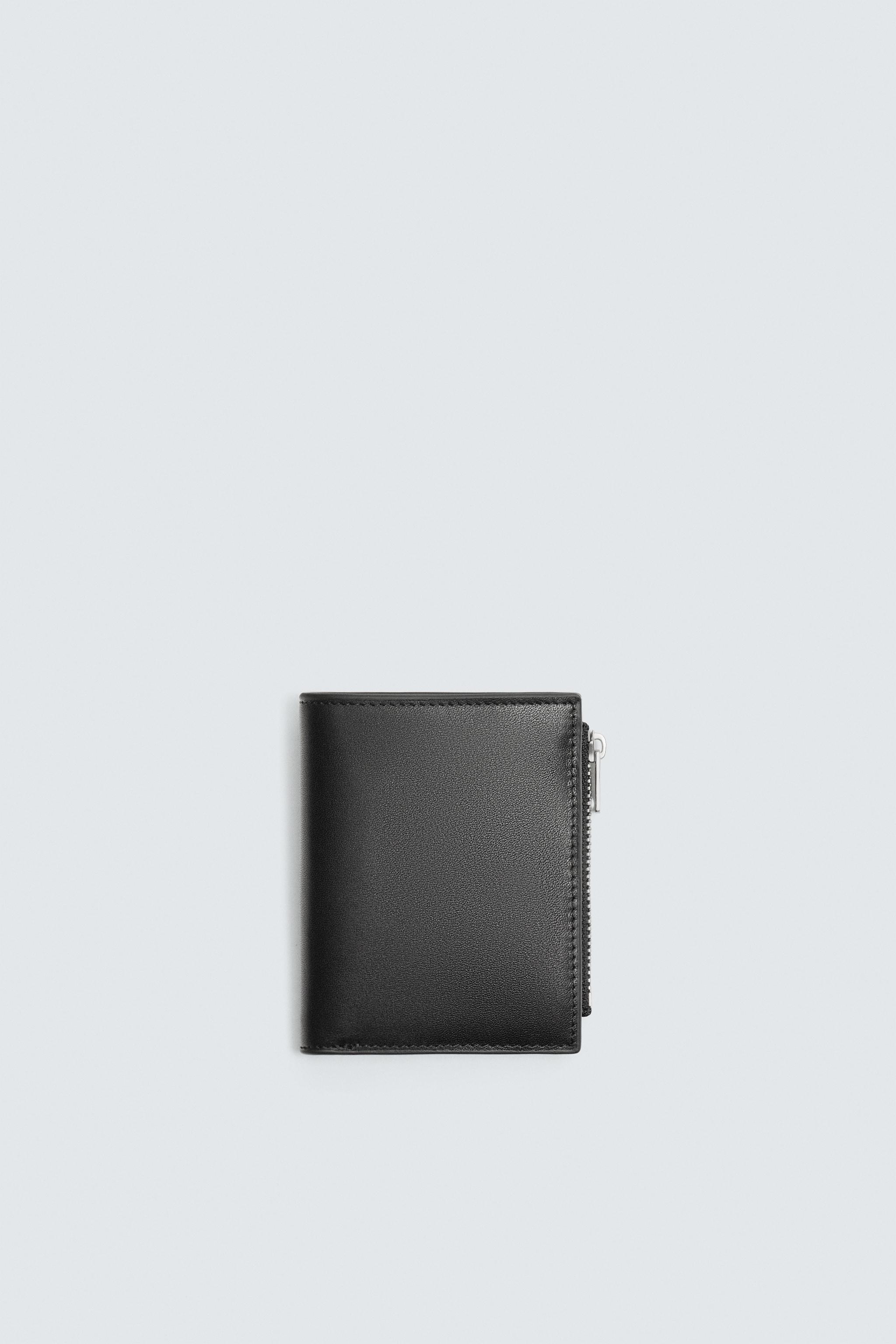 レザーウォレット☆Middle Leather Wallet☆フラップ無し Leather wallet Black / Gray For Women | Maje