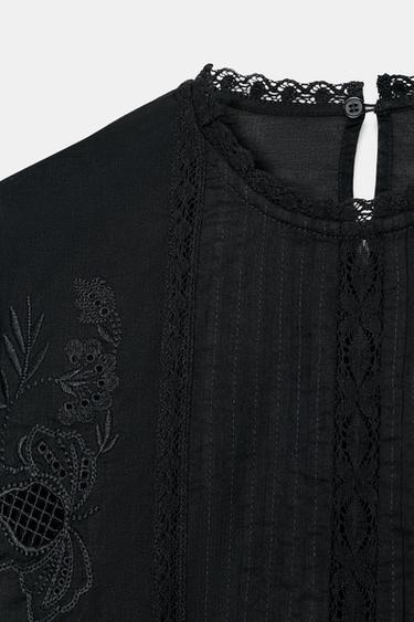 ZW COLLECTION EMBROIDERED SHIRT - Black by Zara - Image 5