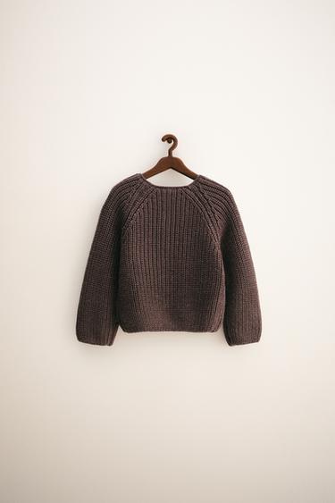 ZARA TIMELESS - GILET EN MAILLE FLEURS BRODÉES - Marron / Taupe de Zara - Image 1