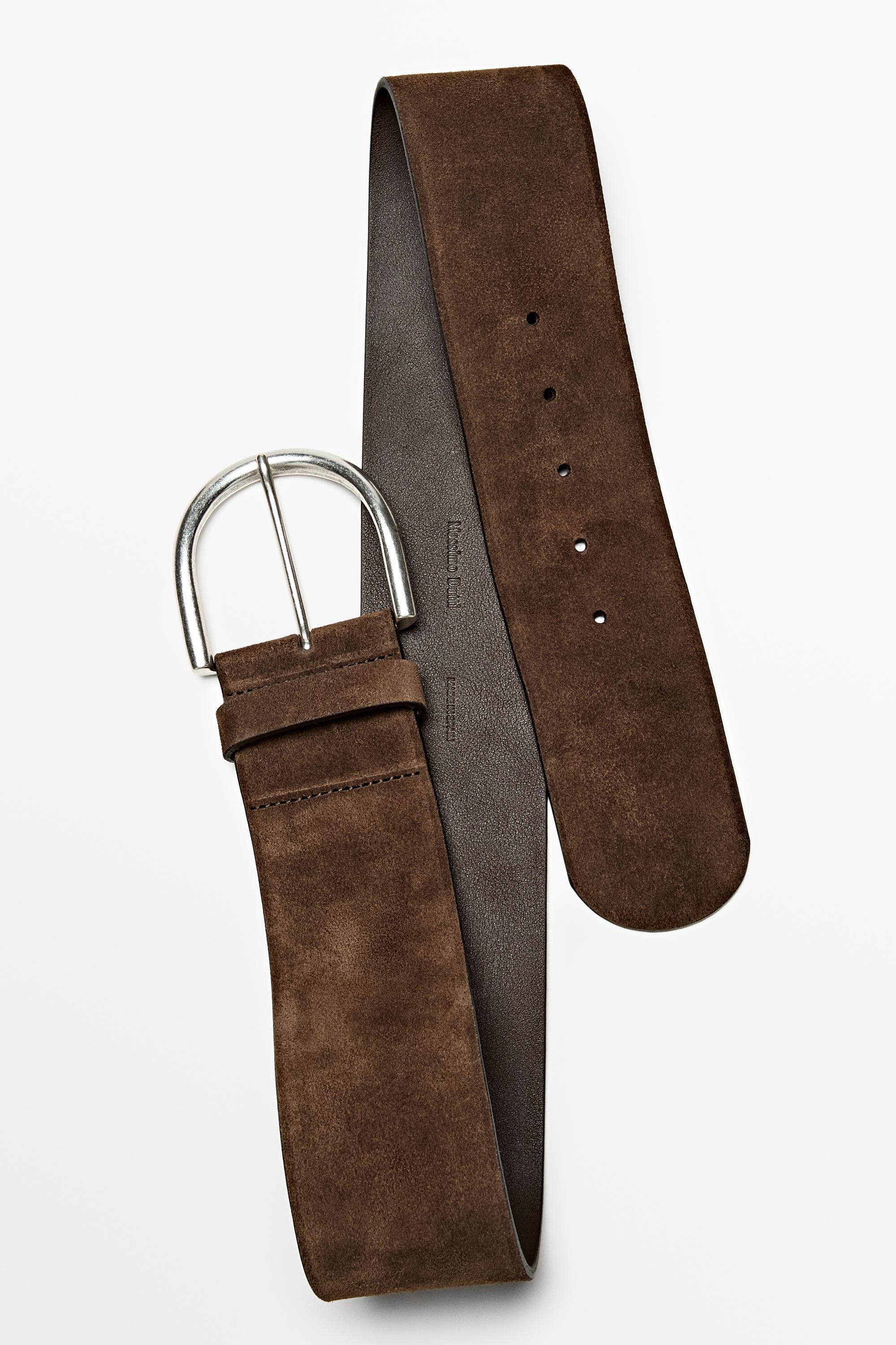 Ceinture en cuir croûte de avec boucle métallique