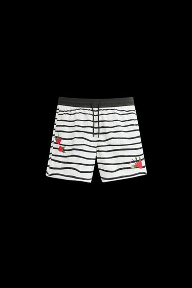 BAÑADOR MEDIO ESTAMPADO © OTIS KWAME KYE QUAICOE - Negro / Blanco de Zara - Imagen 0