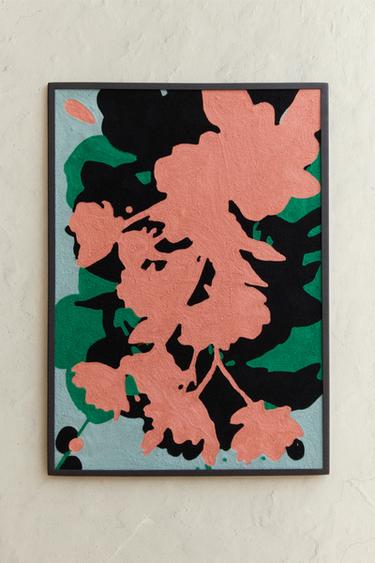 WANDTEPPICH AUS BAUMWOLLE MIT BLUMEN X COLLAGERIE - Altrosa von Zara