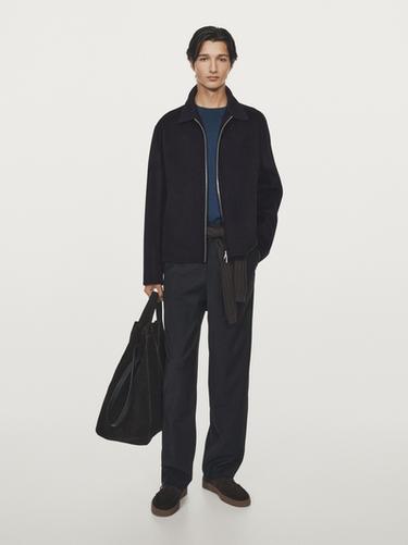 Zara Pinstripe wool blend jacket - Navy blue