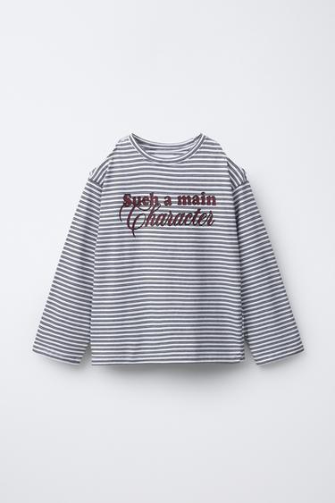 STRIPED CUT-OUT T-SHIRT - Black by Zara