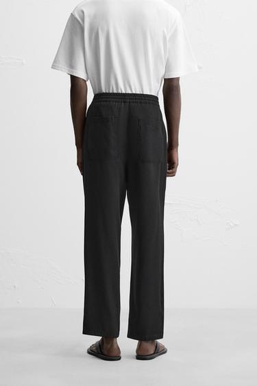 REGULAR FIT LYOCELL - VISCOSE TROUSERS - Black by Zara - Image 1
