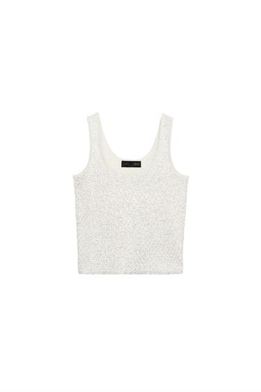 SEQUIN AND METALLIC THREAD KNIT TOP