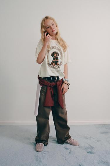 CAMISETA ESTAMPADO TECKEL - Crudo de Zara