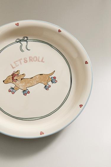CHILDREN'S CERAMIC PLATE WITH SKATER DOG - Multicoloured by Zara - Image 2