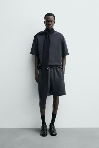 סווטשירט RELAXED FIT אינטרלוק - כחול עמוק של Zara