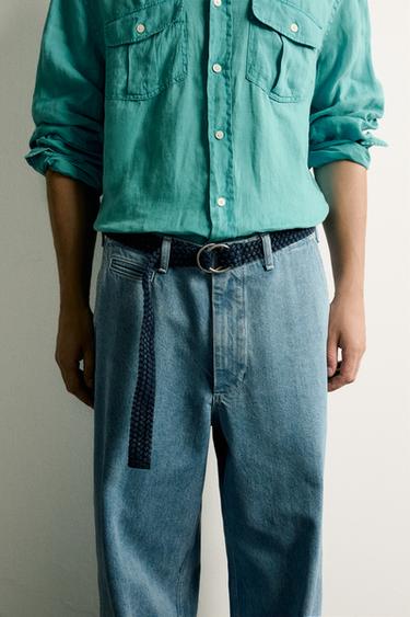 BRAIDED COTTON BELT - Navy blue by Zara - Image 0