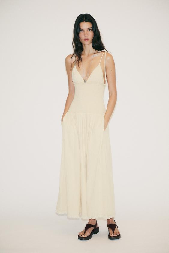 VESTIDO MIDI COMBINADO FAVO DE MEL