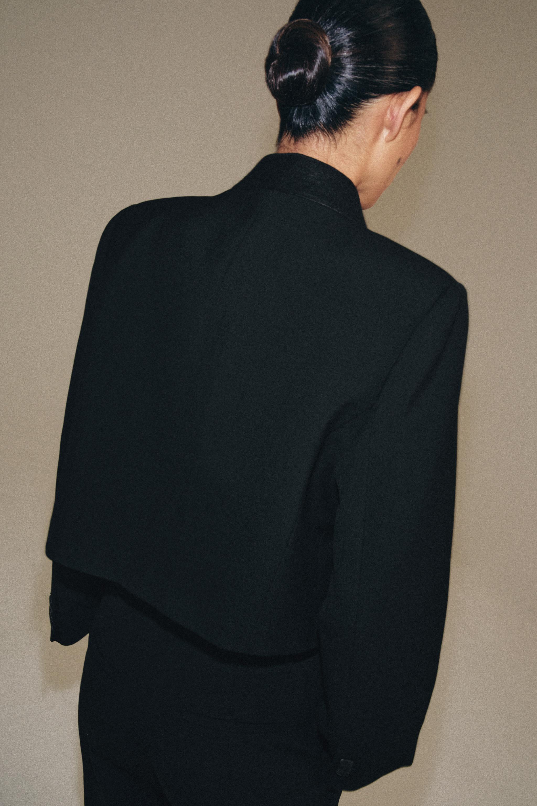 Zara ZW COLLECTION CROP BLAZER görsel 3