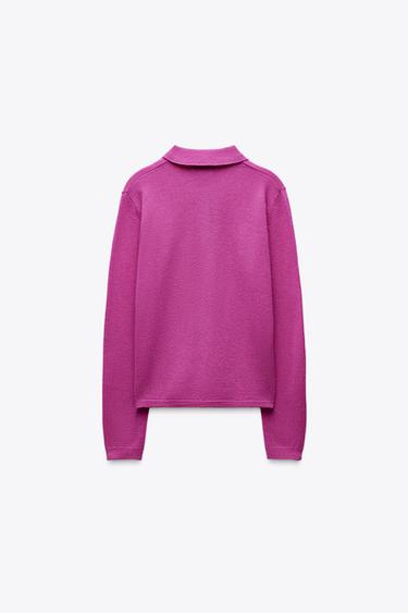 PLAIN POLO NECK 100% WOOL SWEATER - Fuchsia by Zara - Image 4