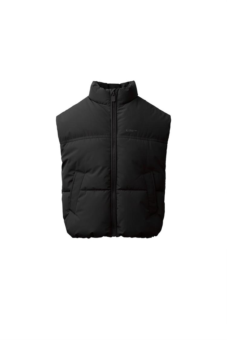WATER REPELLENT PADDED VEST — Black