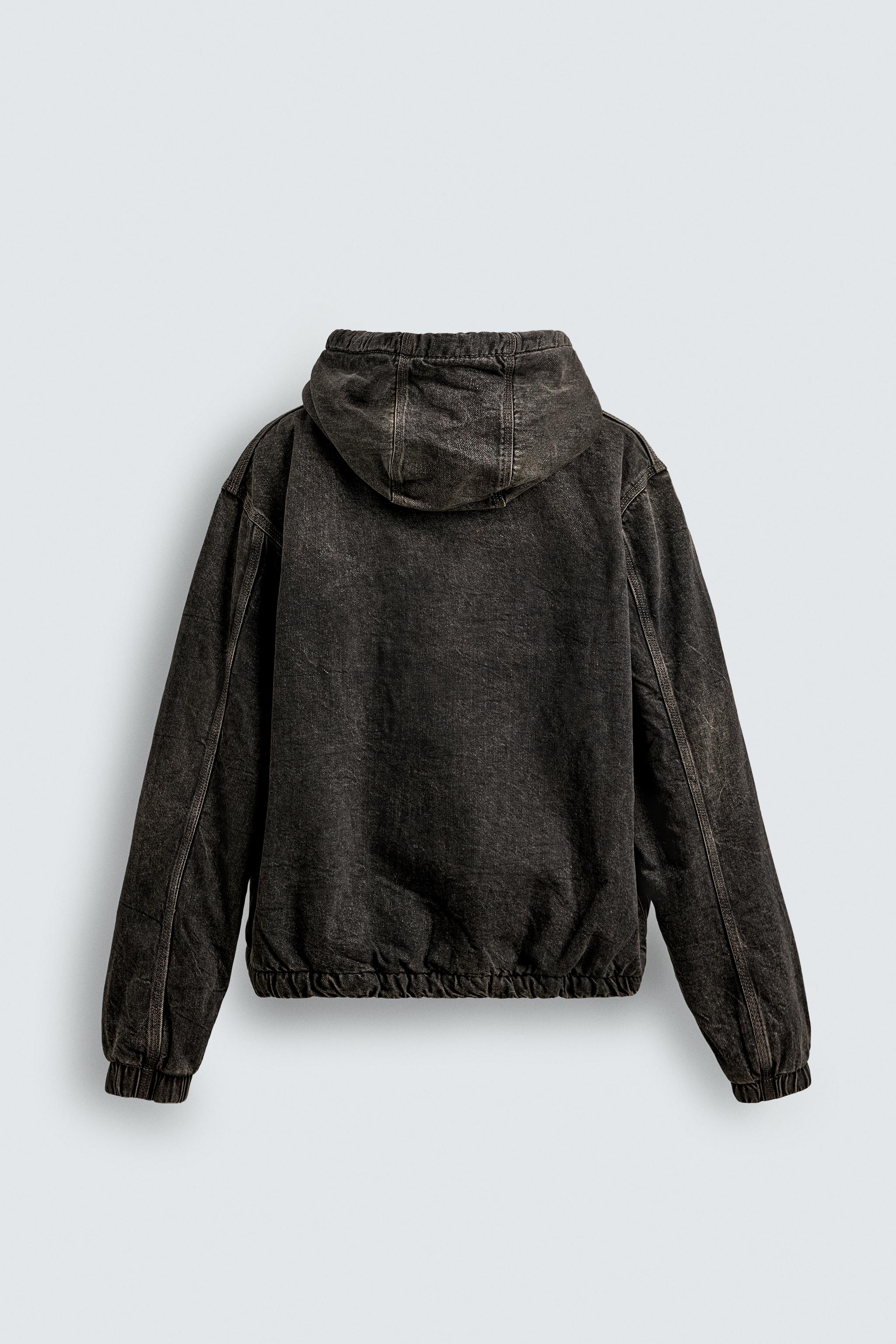 グレー デニムジャケット フード付き ZARA］フード付きデニムジャケット (ZARA/デニムジャケット