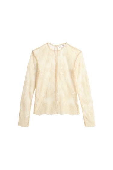 Zaras TOPP I SPETS LIMITED EDITION - Krämfärg