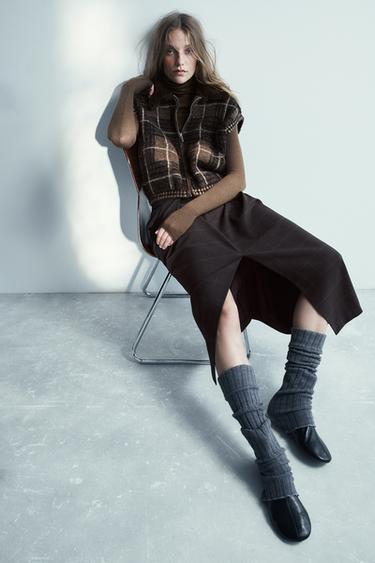 CONTRAST CHECK KNIT VEST - Multicoloured by Zara