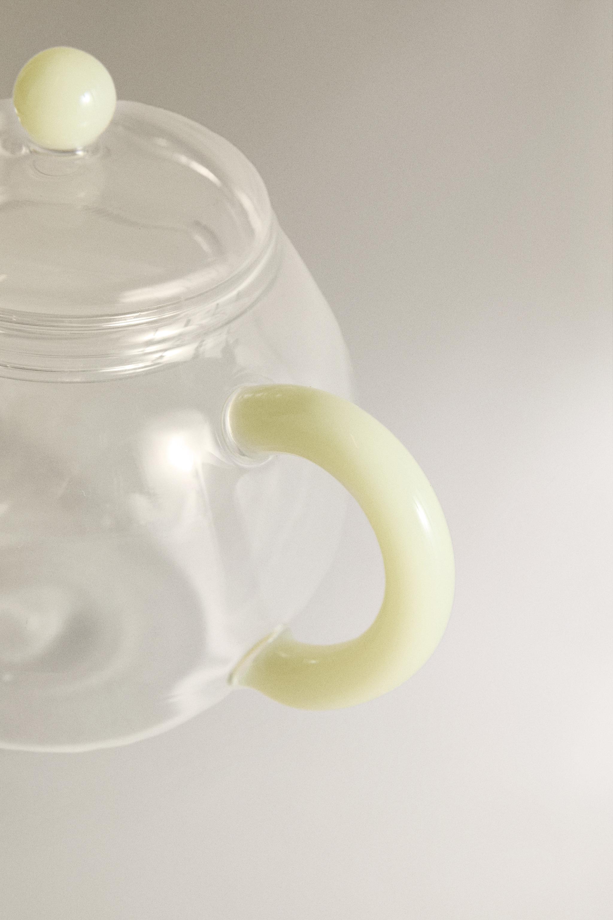 THÉIÈRE EN BOROSILICATE AVEC POIGNÉE COULEUR